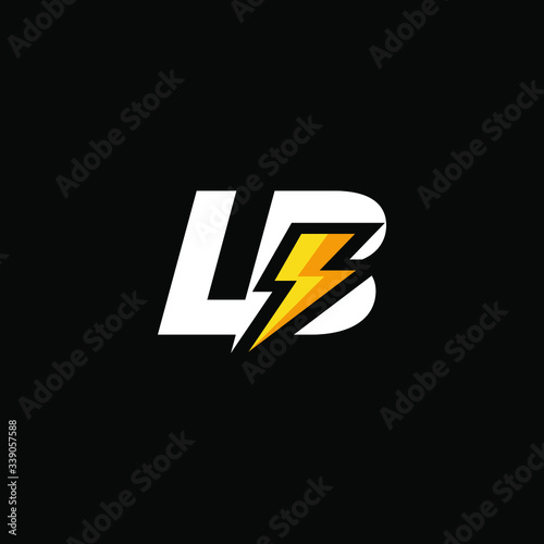 Initial Letter LB with Lightning	