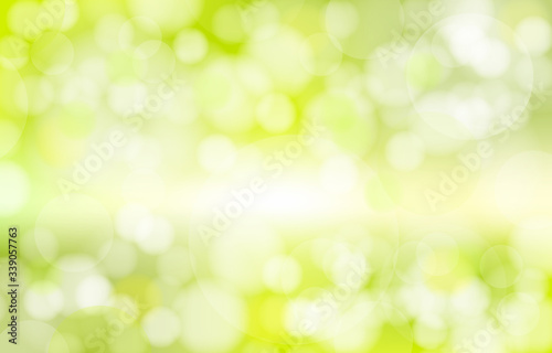 Bokeh on the green background. Vector blur abstract texture. concept leaves nature summer wallpaper