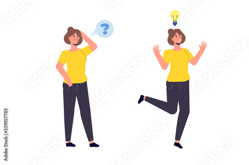 Looking answers to questions, FAQ, searching for ideas and solutions concept. Vector illustration.