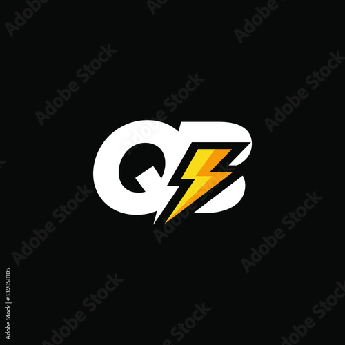 Initial Letter QB with Lightning	