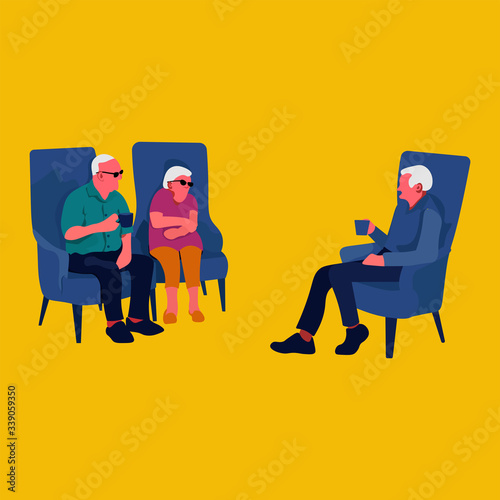 illustration design template for family at home