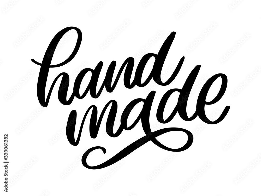 Obraz premium Hand made. Vector icon. Sign. Hand lettering. Slogan