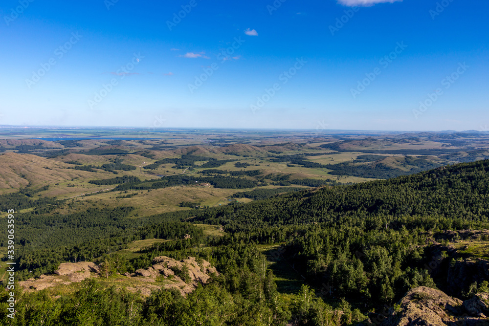 South Ural mountains in the vicinity of Bannoe lake. Metallurgist-magnitogorsk ski resort, republic Bashkortostan, Russia