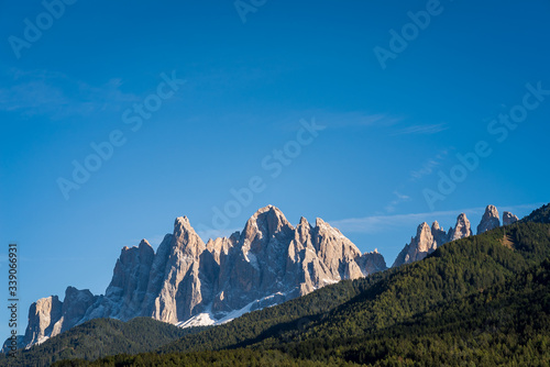 Beautiful mountains and surrounding countryside in The Dolomites in South Tyrol, Northern Italy