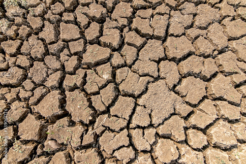 Landscape dried and cracked background. The soil dry land cracked ground surface.