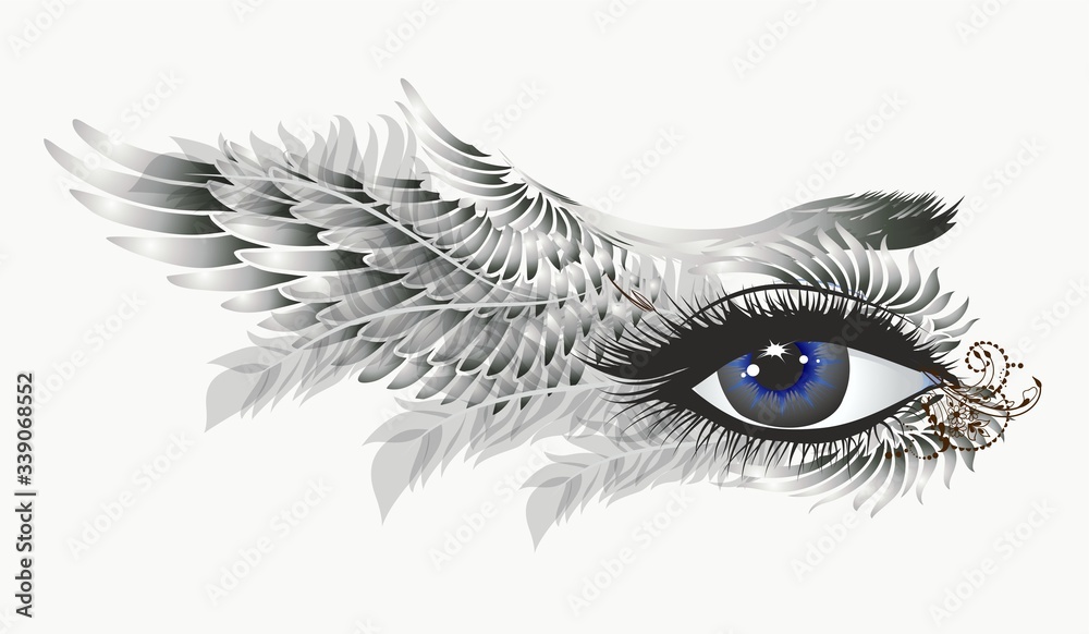 Obraz premium composition with an eye surrounded by decorative gray ornaments