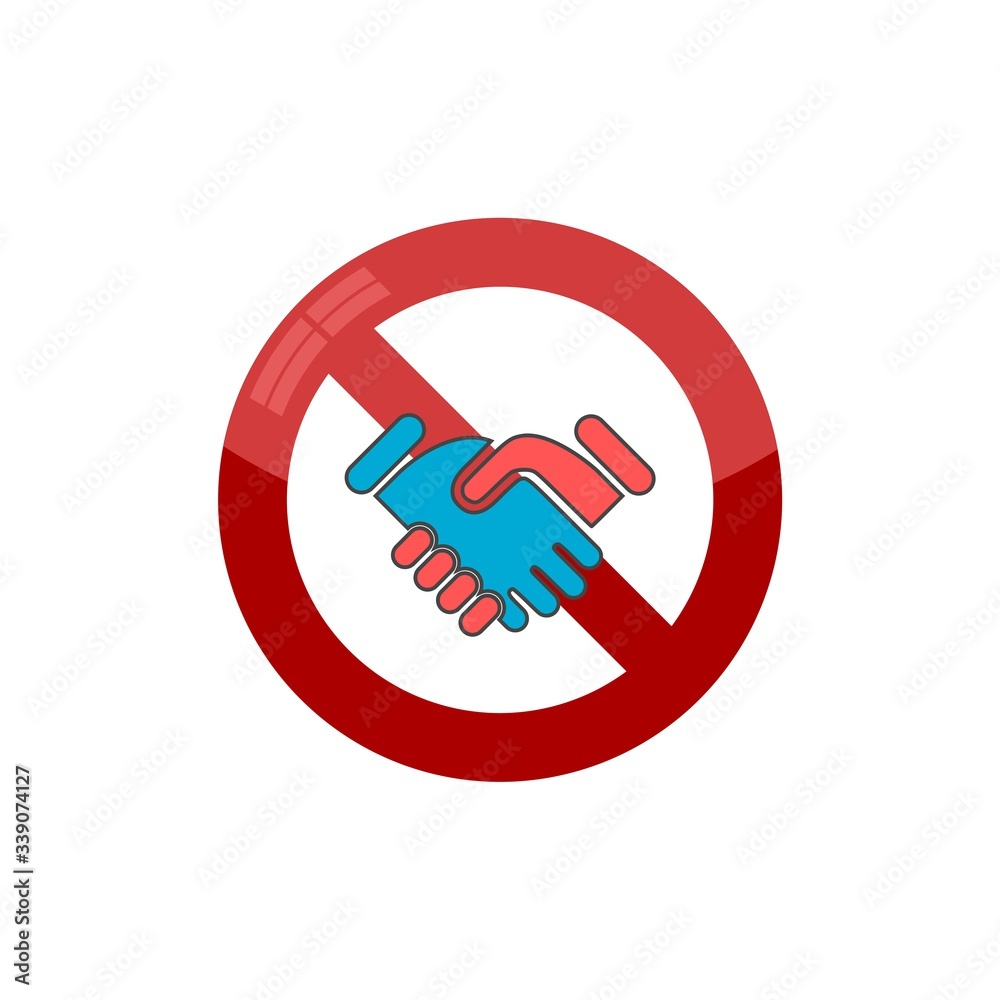No Handshake icon. No dealing. No collaboration sign isolated on white background