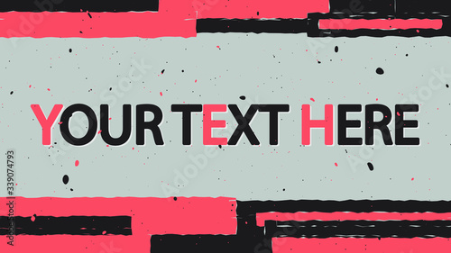 Underground abstract background with copy space. Horizontal lines frame with jagged curved edges. Red corral and black colors. Horizontal 16x9 wallpaper for banners, magazine articles, blog posts, sit