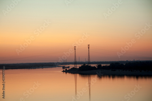 Beautiful view of the dawn over the river © Вероника Панарина