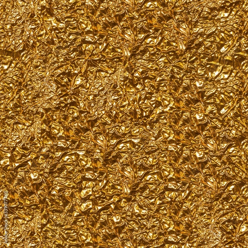 Golden wrinkled seamless texture macro