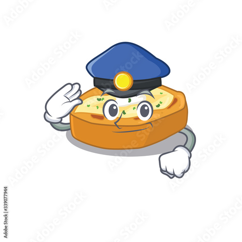 Police officer mascot design of baked potatoes wearing a hat
