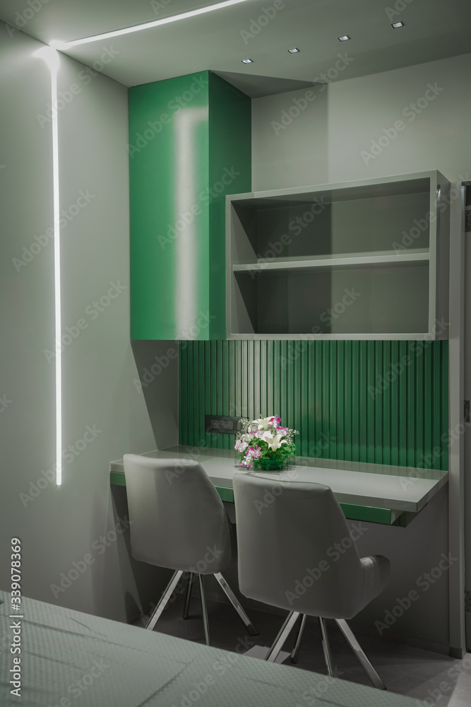 It is an study table make for children with an comfortable chair