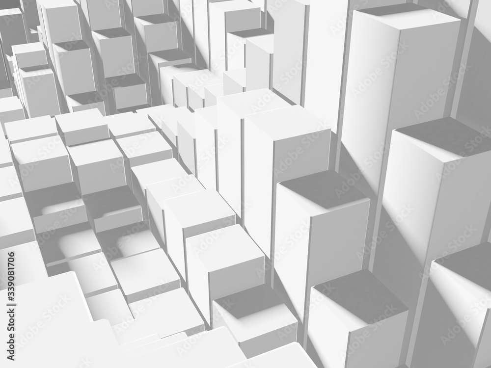 Obraz premium White cubes structure. Abstract futuristic background.