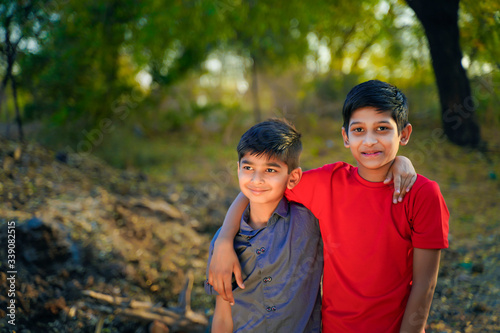young indian rural kids portrait