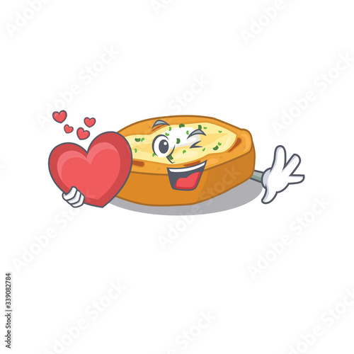A sweet baked potatoes cartoon character style with a heart