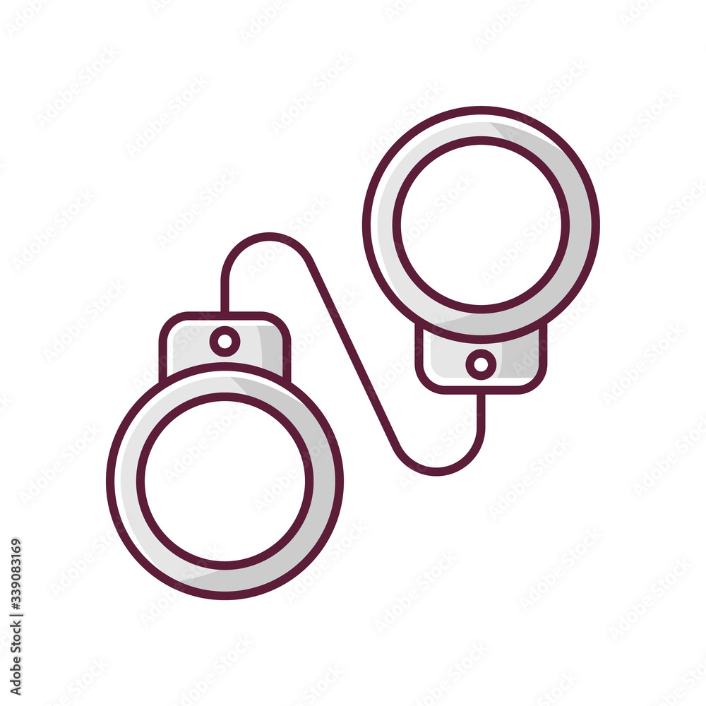 Criminal drama gray RGB color icon. Popular movie genre, common cinema category. Detective mystery, legal crime investigation. Handcuffs isolated vector illustration Criminal drama gray RGB color icon. Popular movie genre, common cinema category. Detective mystery, legal crime investigation. Handcuffs isolated vector illustration