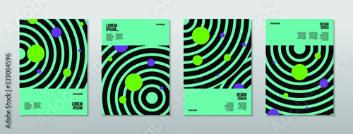 Minimal covers design. Future circle geometric patterns. Eps10 vector.
