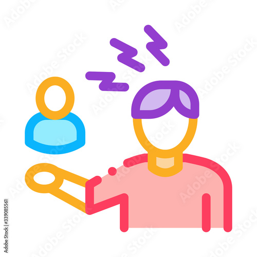 discussion and condemnation of man icon vector. discussion and condemnation of man sign. color symbol illustration