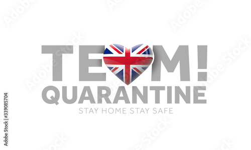 Free Download United Kingdom team quarantine. Stay home save lives message. 3D Render - GFXLoad