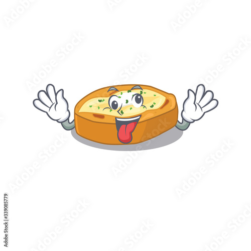 A cartoon design of baked potatoes having a crazy face