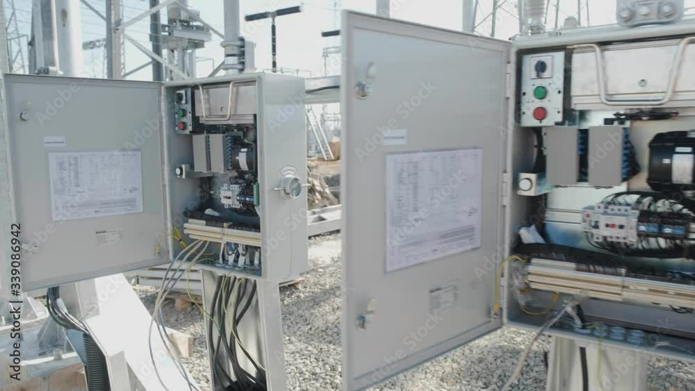 Electric control panel enclosure for power and distribution electricity. Uninterrupted, electrical voltage.