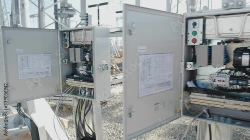 Electric control panel enclosure for power and distribution electricity. Uninterrupted, electrical voltage.