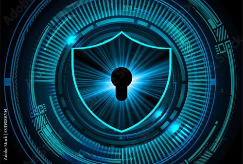 Closed Padlock on digital background, cyber security