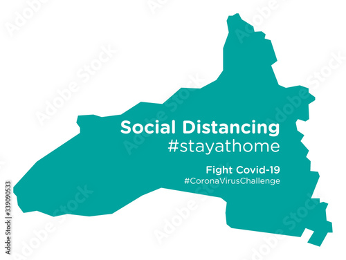 Eastern Anatolia map with Social Distancing stayathome tag