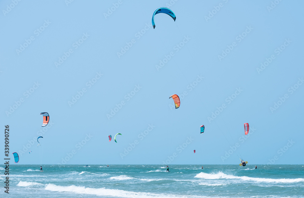 Kitesurfing Thailand Hua hin on a Sunny day Kitesurfing Thailand Hua hin on a Sunny day
