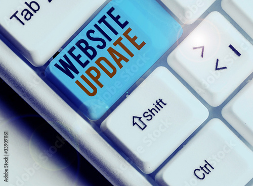 Obraz na płótnie Writing note showing Website Update. Business concept for keeping the webpage and content up to date and trendy w salonie