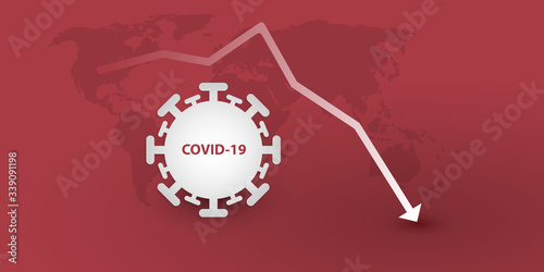Global Economic Downfall Caused By the Corona Virus Pandemic - Design Concept with Chart