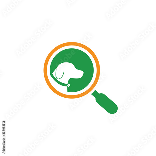searching dog logo design vector template icon vector illustration