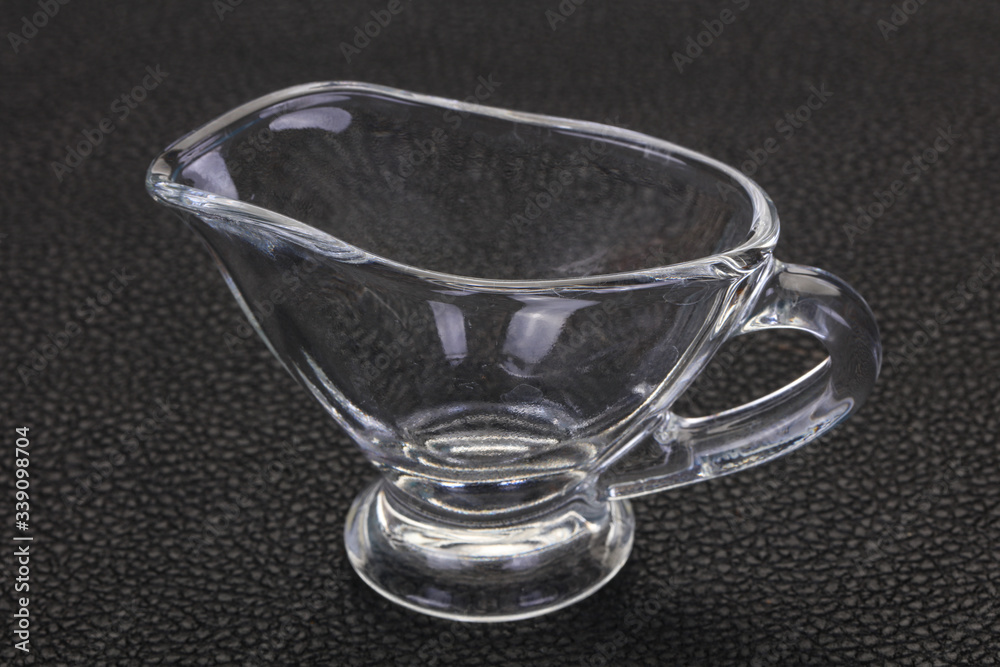 Empty glass gravy boat Empty glass gravy boat