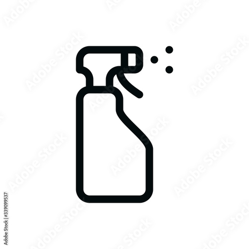 Spray cleaner isolated icon, cleaning spray in plastic bottle outline vector icon