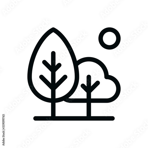 City park isolated icon, forest trees linear vector icon photo