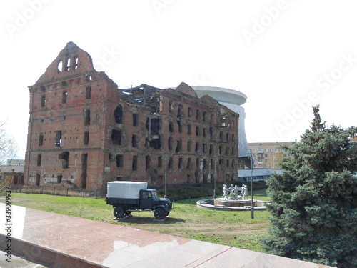 Pavlov's war's breaked building on the Volgograd city