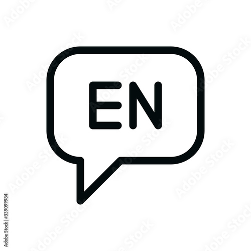 Speak english isolated icon, speaking english language outline vector icon photo