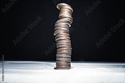 Stack of coins finance concept.