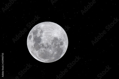 Full moon in the dark night.