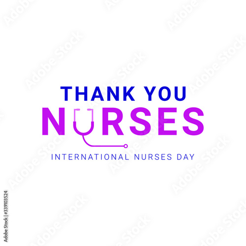 Thank you nurses design template. Happy international nurses day celebrations. Design for banner, greeting cards or print.