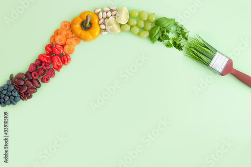 Balanced diet, food brush 'stroke' concept photo