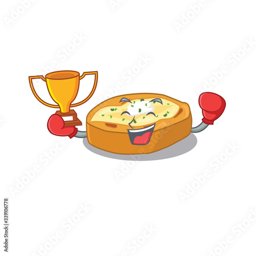 An elegant boxing winner of baked potatoes mascot design style
