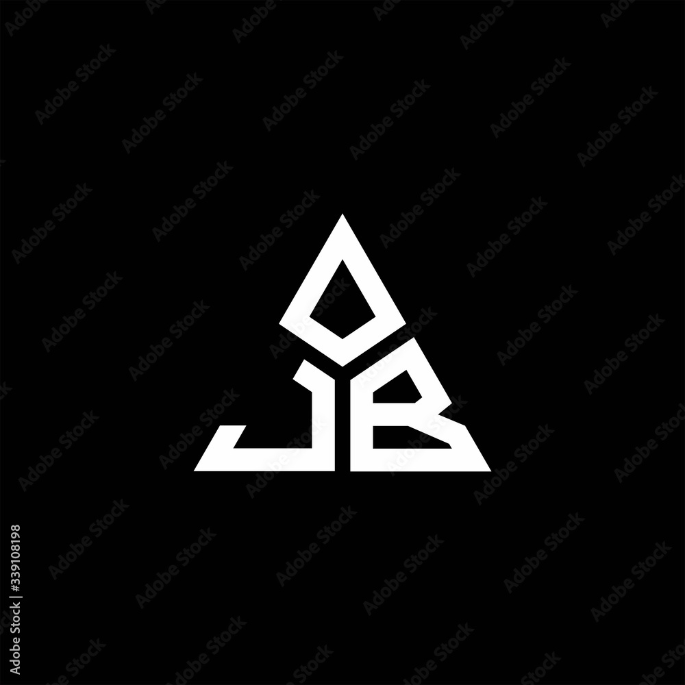 JB monogram logo with 3 pieces shape isolated on triangle JB monogram logo with 3 pieces shape isolated on triangle