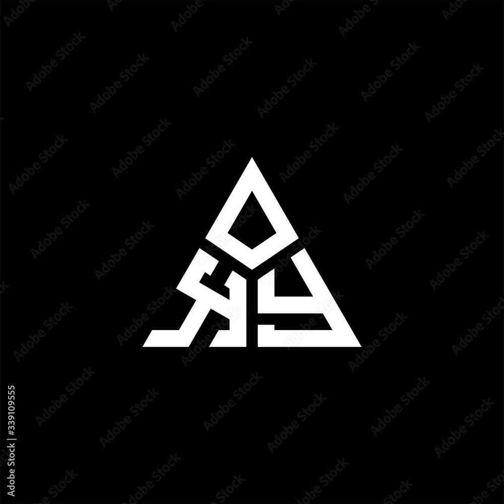 KY monogram logo with 3 pieces shape isolated on triangle KY monogram logo with 3 pieces shape isolated on triangle