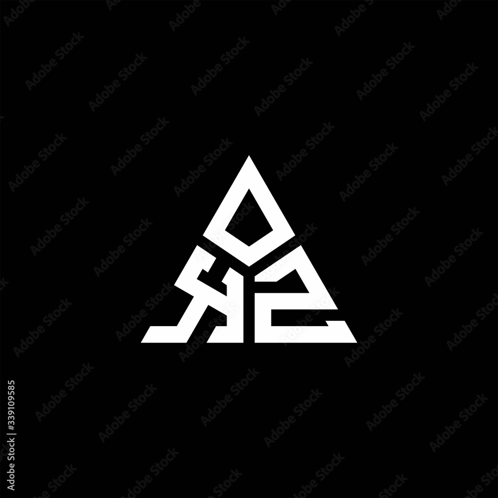 KZ monogram logo with 3 pieces shape isolated on triangle KZ monogram logo with 3 pieces shape isolated on triangle