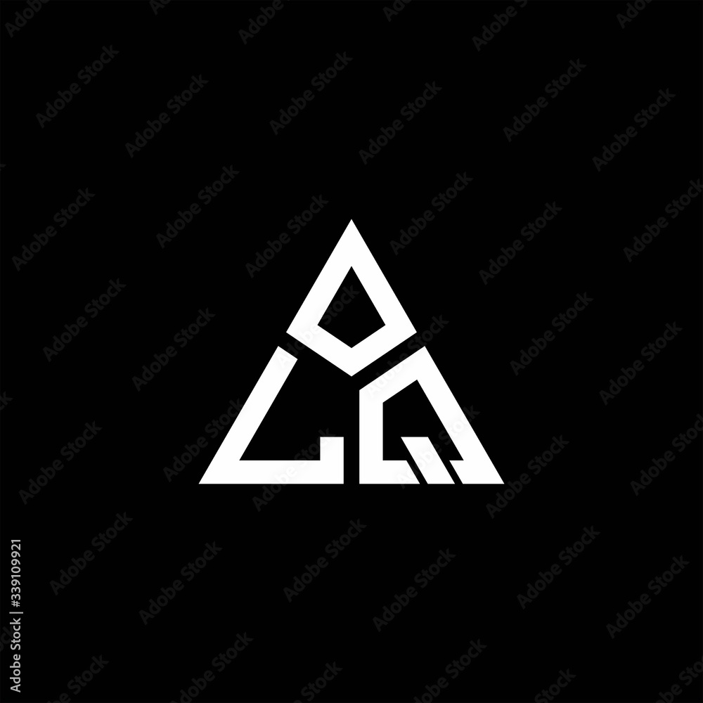 LQ monogram logo with 3 pieces shape isolated on triangle LQ monogram logo with 3 pieces shape isolated on triangle