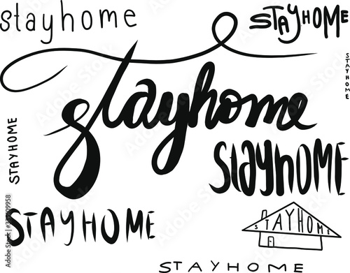 stayhome stay home vector illustration Corona virus Covid-19 rules
