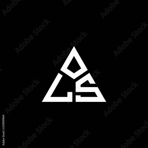 LS monogram logo with 3 pieces shape isolated on triangle