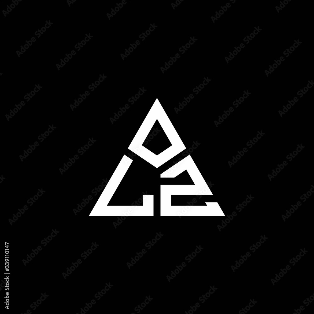 LZ monogram logo with 3 pieces shape isolated on triangle LZ monogram logo with 3 pieces shape isolated on triangle