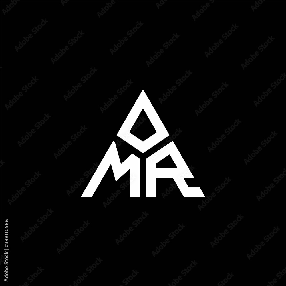 MR monogram logo with 3 pieces shape isolated on triangle MR monogram logo with 3 pieces shape isolated on triangle